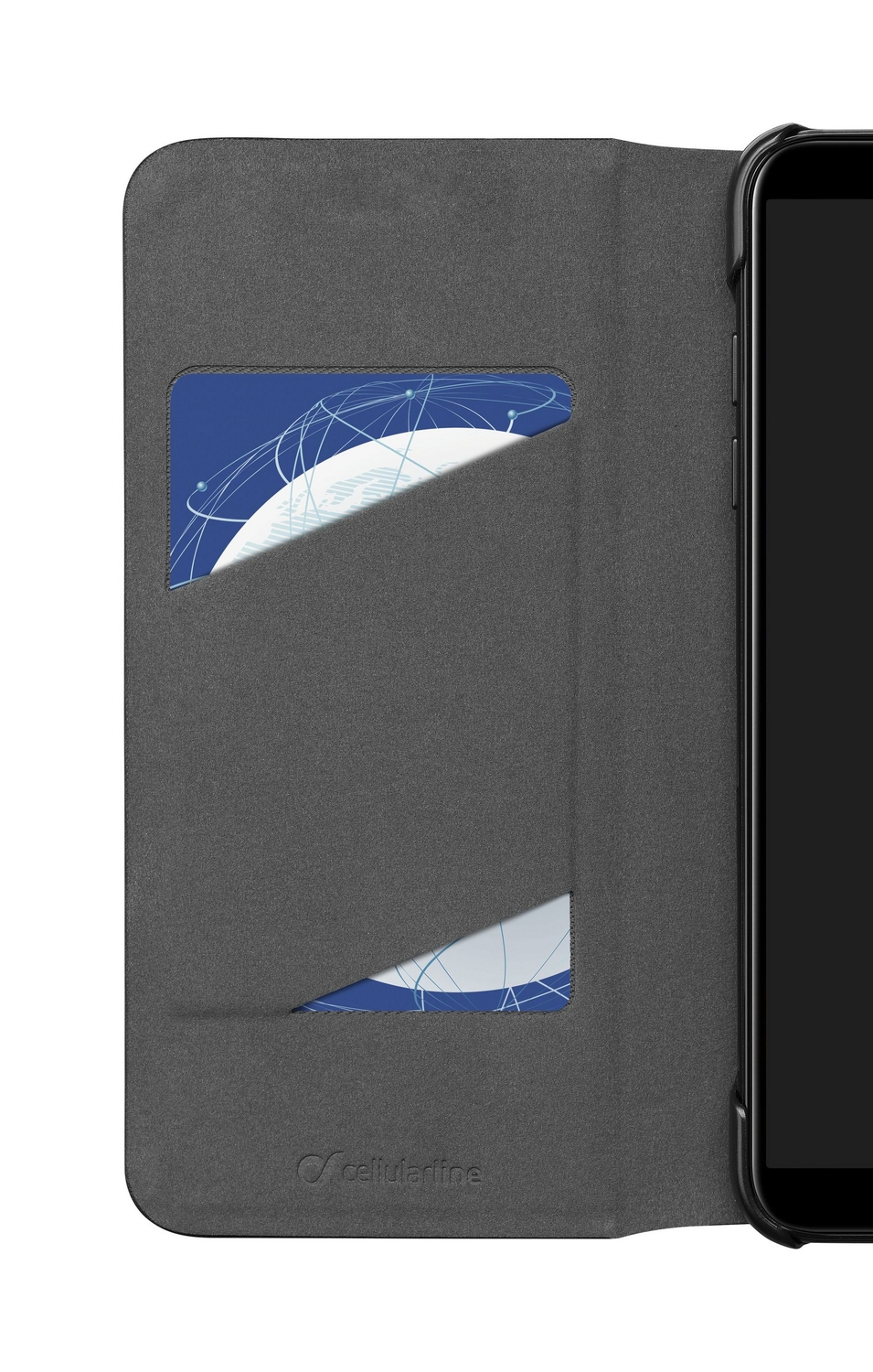 Funda - CellularLine BOOK2XIAOMI9TK, Para Xiaomi Mi 9T, Tipo libro, Tarjetero, Piel, Negro