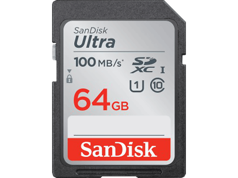 SANDISK Ultra, SDXC Speicherkarte, 64 GB, 100 MB/s