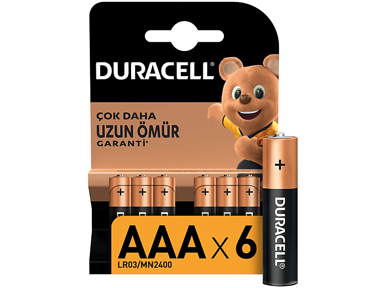 DURACELL 6'lı AAA Basic İnce Kalem Pil