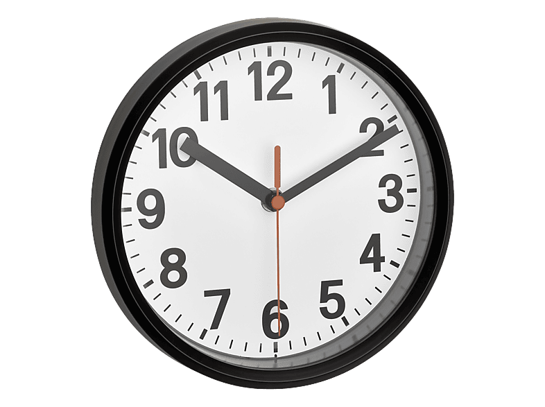 TFA Analoge Funkuhr, Schwarz; Funk-Wanduhr
