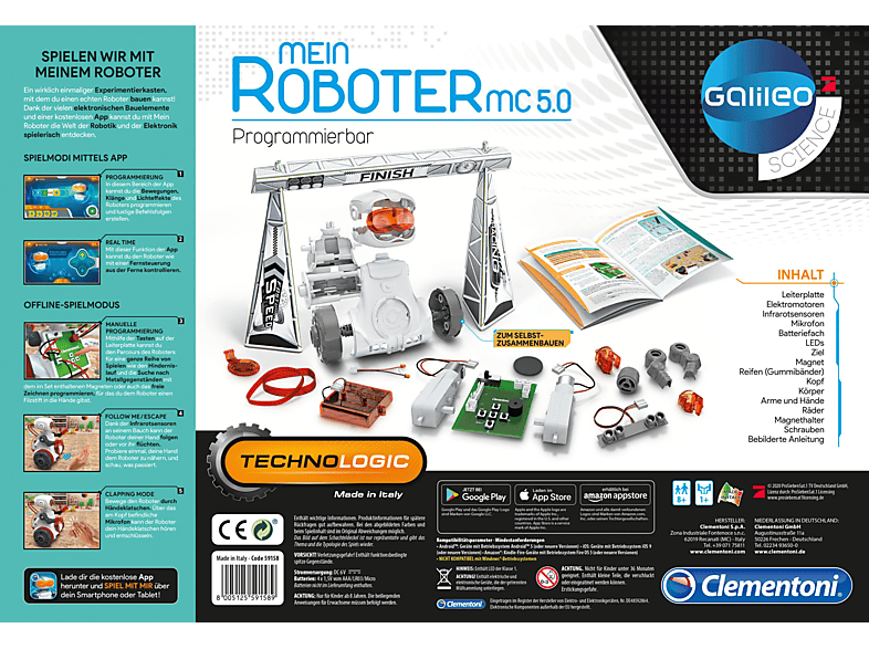 GALILEO Galileo - Mein Roboter MC 5 Lernroboter, Weiß/Orange