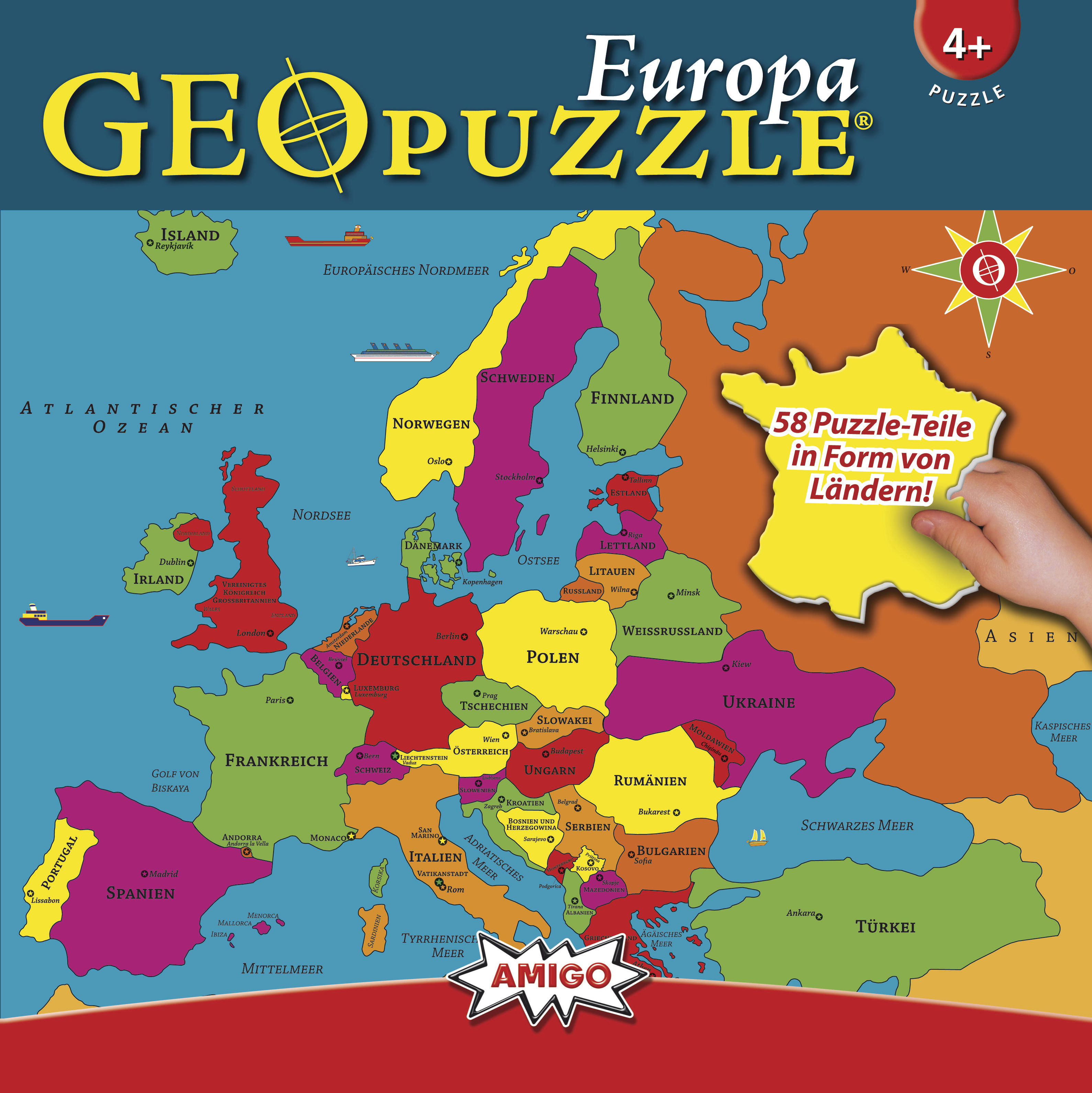 AMIGO 00380 GEOPUZZLE EUROPA Mehrfarbig Puzzle 