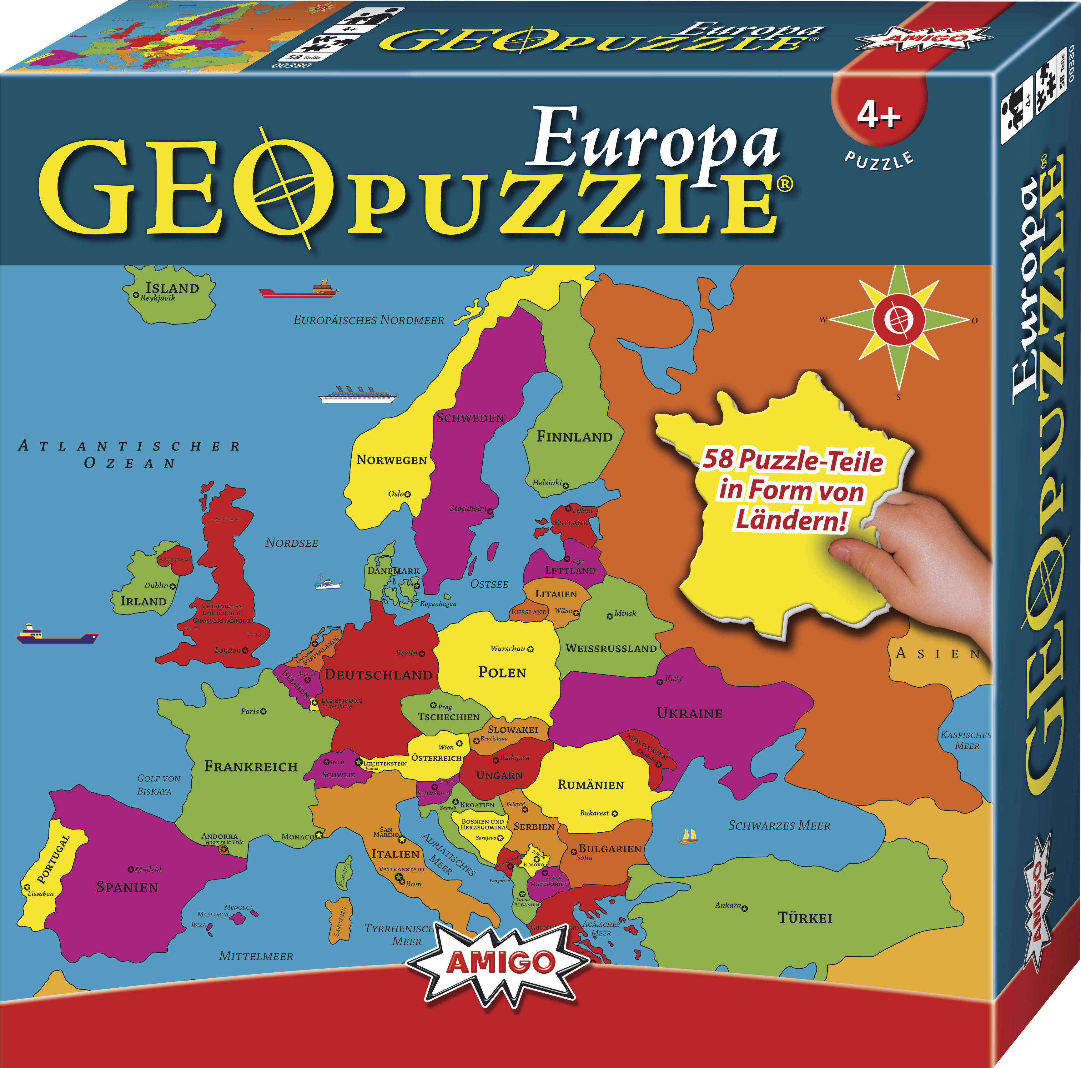 EUROPA - GEOPUZZLE Mehrfarbig 00380 Puzzle AMIGO