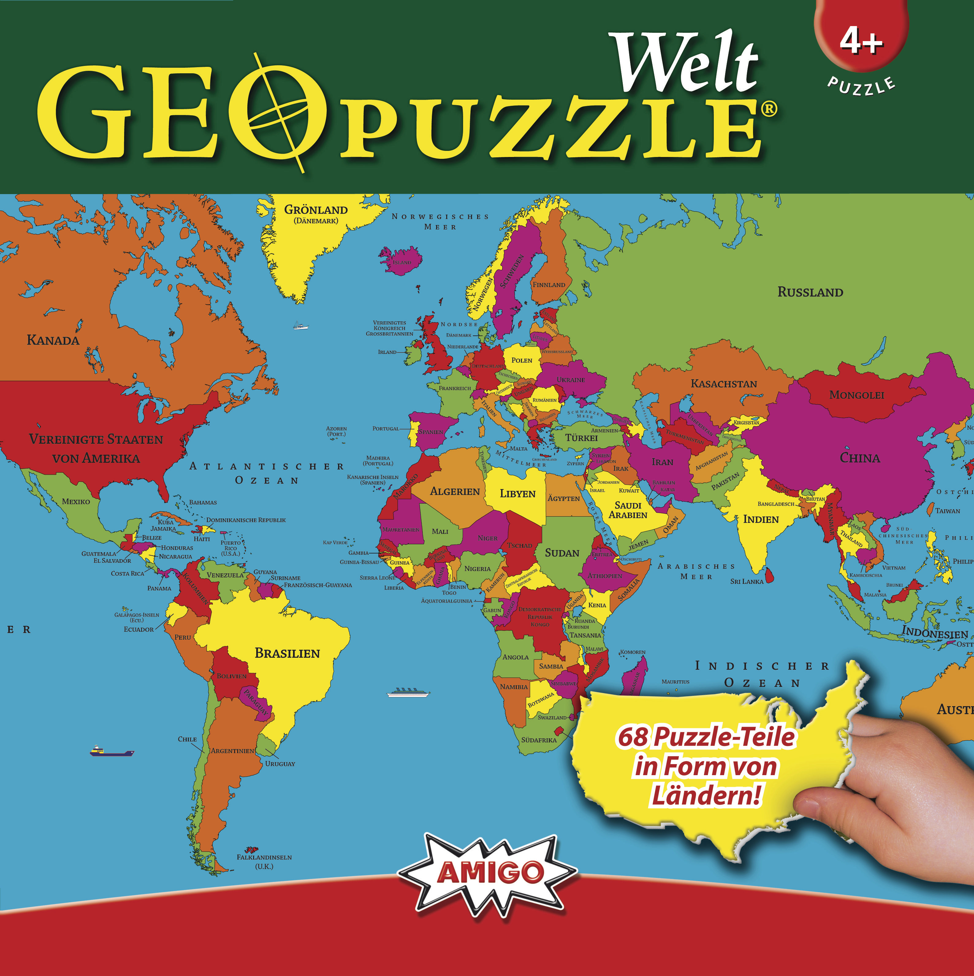 AMIGO 00381 GEOPUZZLE - WELT Puzzle