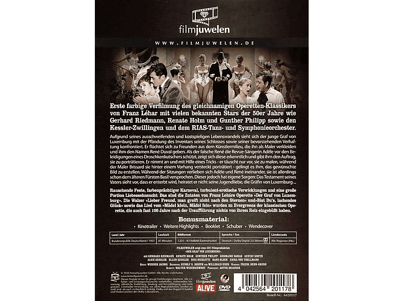 Thumbnail - Der Graf von Luxemburg (Filmjuwelen) DVD