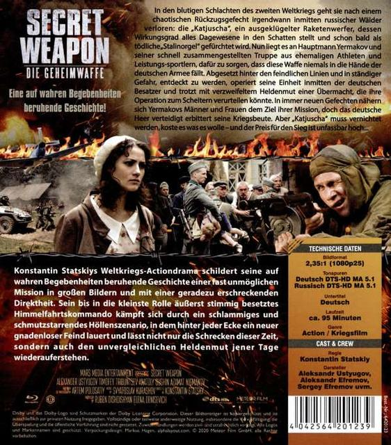 Die Rückseite einer Filmdvd-Hülle mit Text und Filmcredits.
