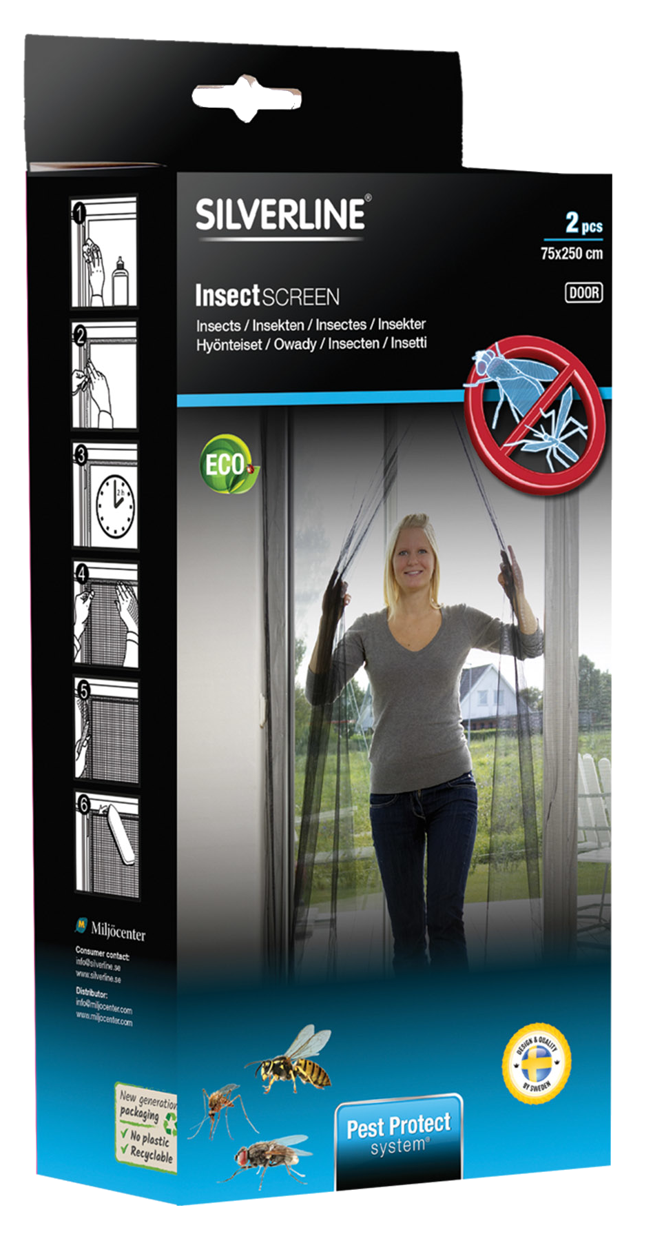 SILVER LINE IN22455 InsectScreen Door, szúnyogháló ajtóra, 75x250 cm
