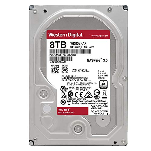 Disco duro 8 TB - Western Digital WD Red NAS Plus Hard Drive, 3.5", SATA III, 256 MB, Interno, 7200 rpm, Rojo