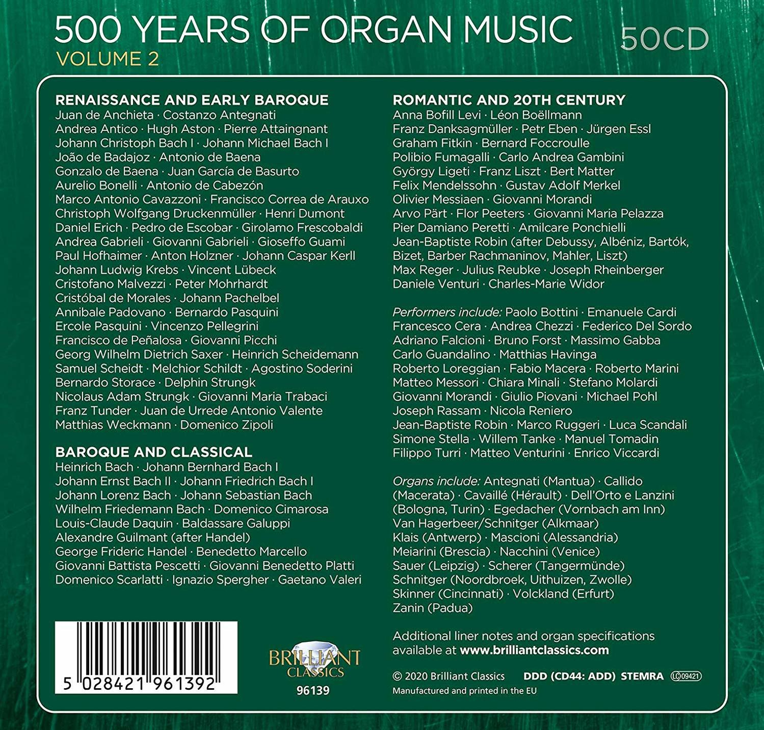 VARIOUS - 500 Years Of Organ Music Vol.2  - (CD)