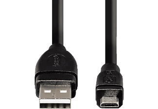 HAMA Micro-USB-2.0-Kabel, geschirmt, Schwarz, 0,75 m
