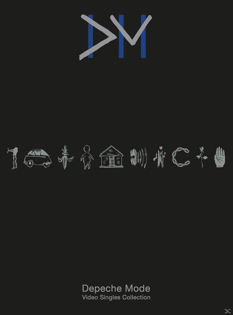 Fekete albumborító Depeche Mode logóval és különféle szimbólumokkal.