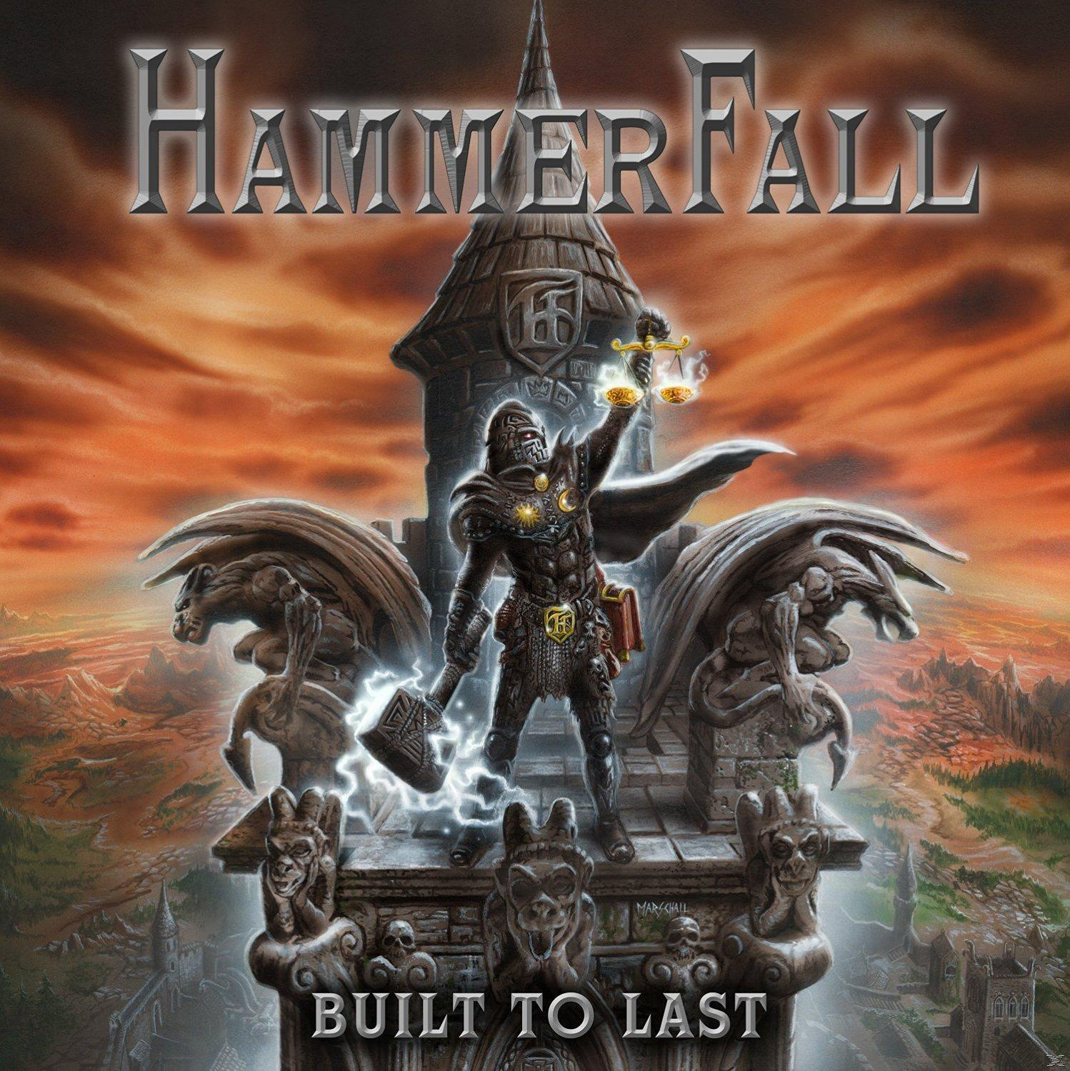 Hammerfall album borítója. Egy kalapácsot tartó lovag áll egy toronyban. Gargoyle-ok és egy kastély a háttérben.