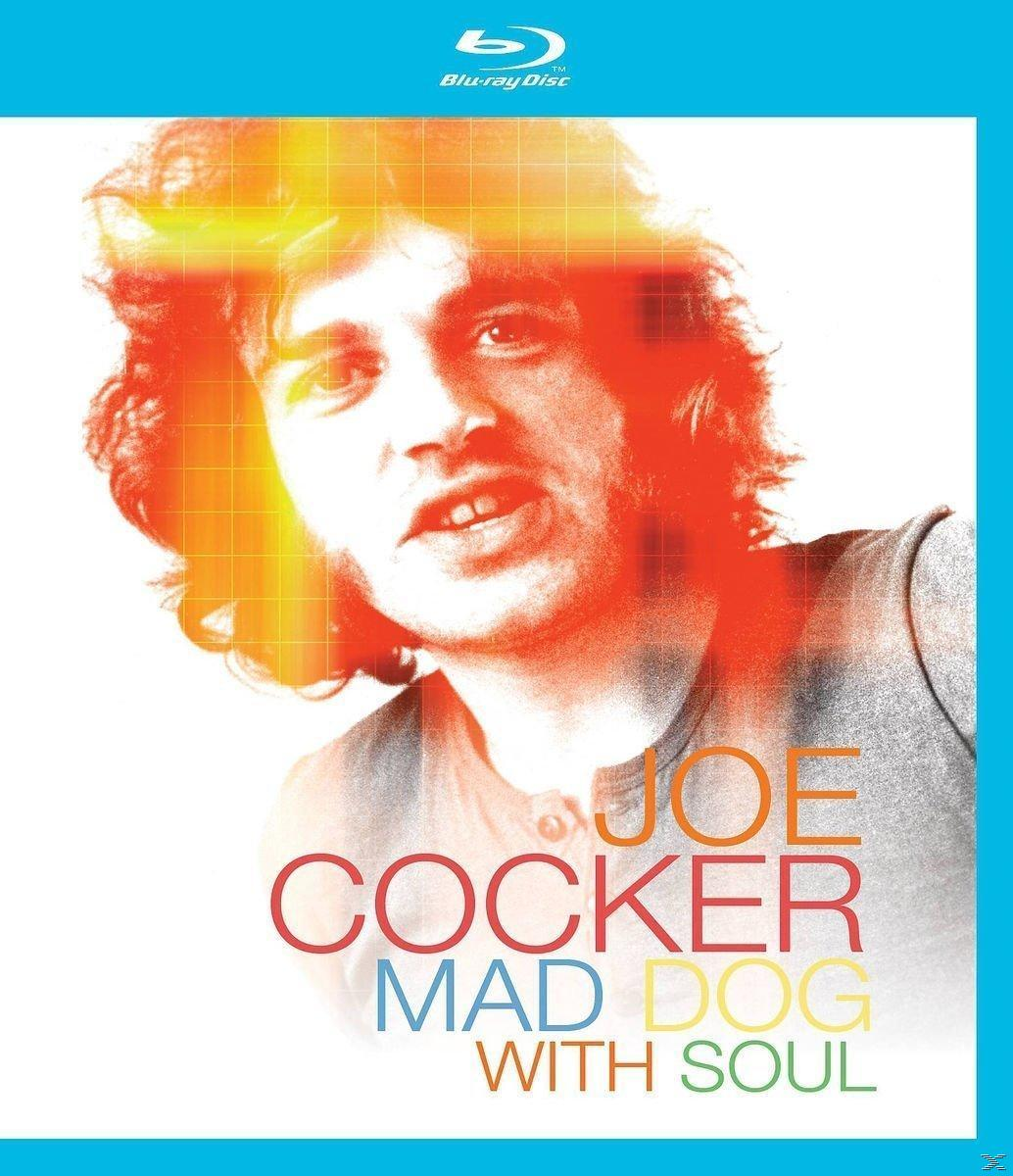 Joe Cocker DVD borítója a „Mad Dog With Soul” címmel. Egy férfi portréja a középpontban.