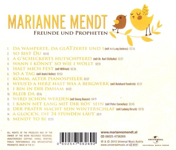 Rückseite einer CD mit einer Titelliste und einem Foto eines Mannes.