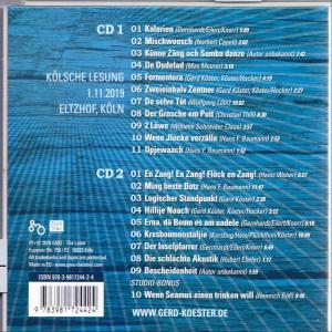 Die Rückseite einer CD mit Titellisten auf Deutsch. Ein Hintergrund aus Holzplanken ist vorhanden.