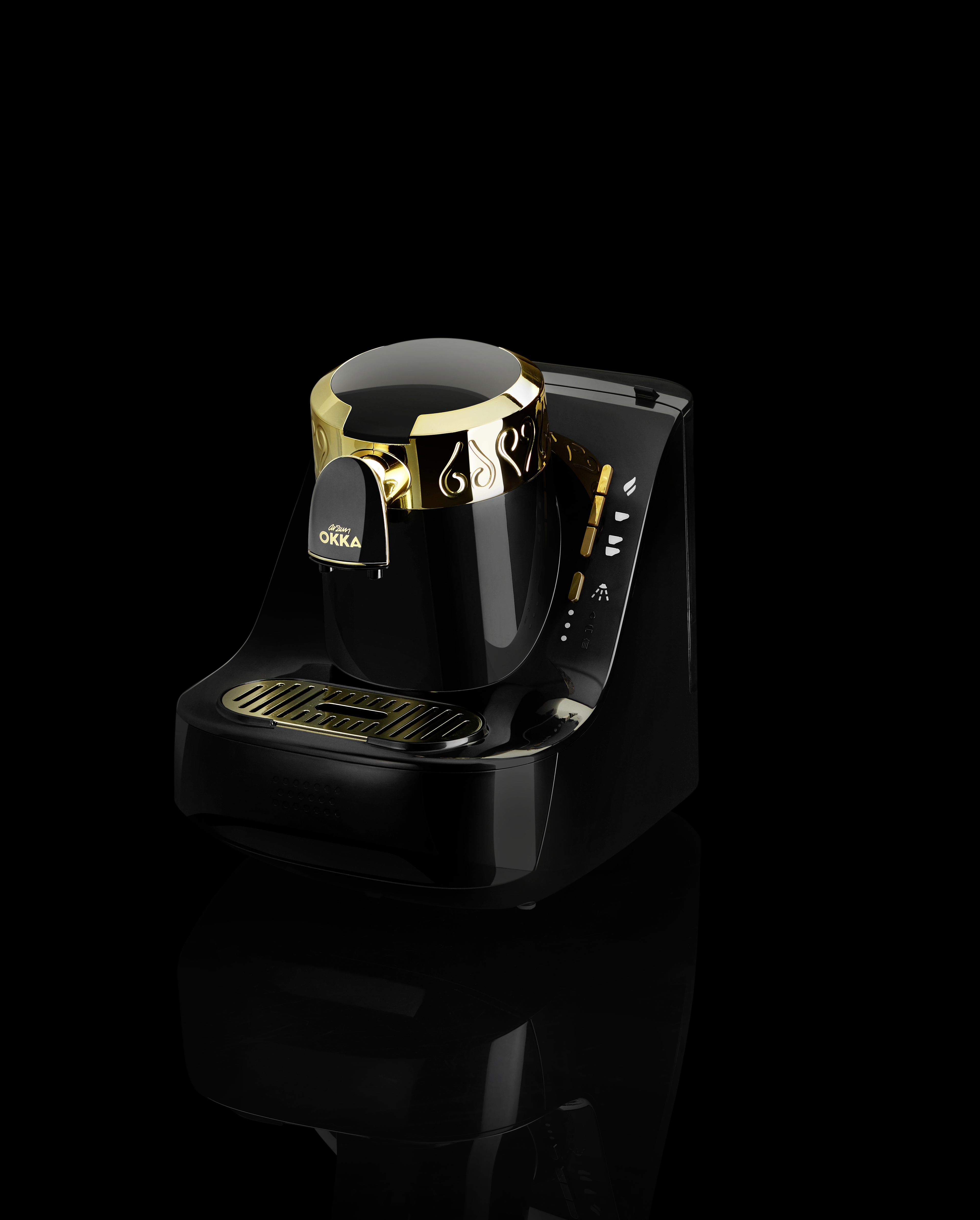 ARZUM OK008-B Mokka-Maschine Schwarz/Gold