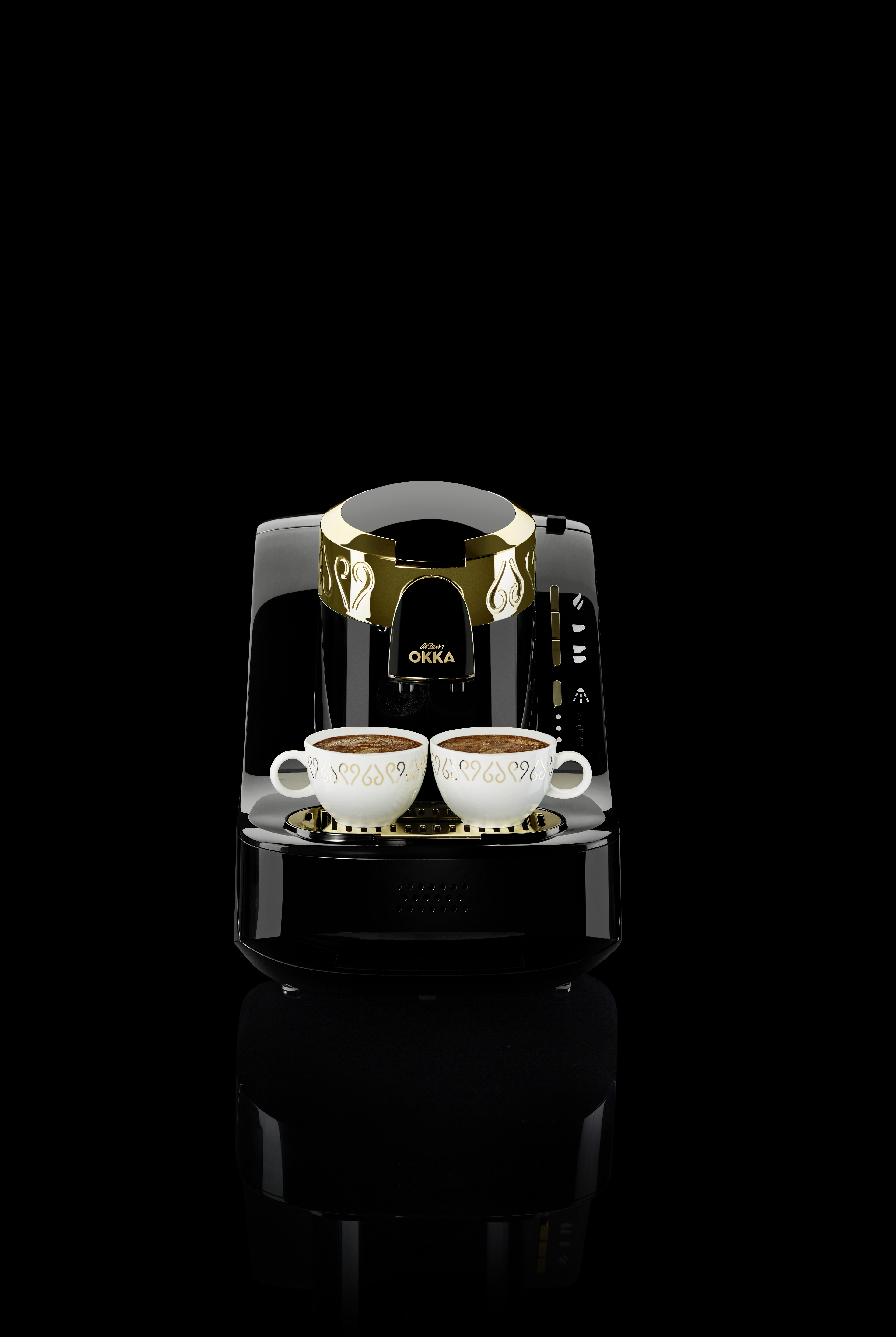 ARZUM OK008-B Mokka-Maschine Schwarz/Gold