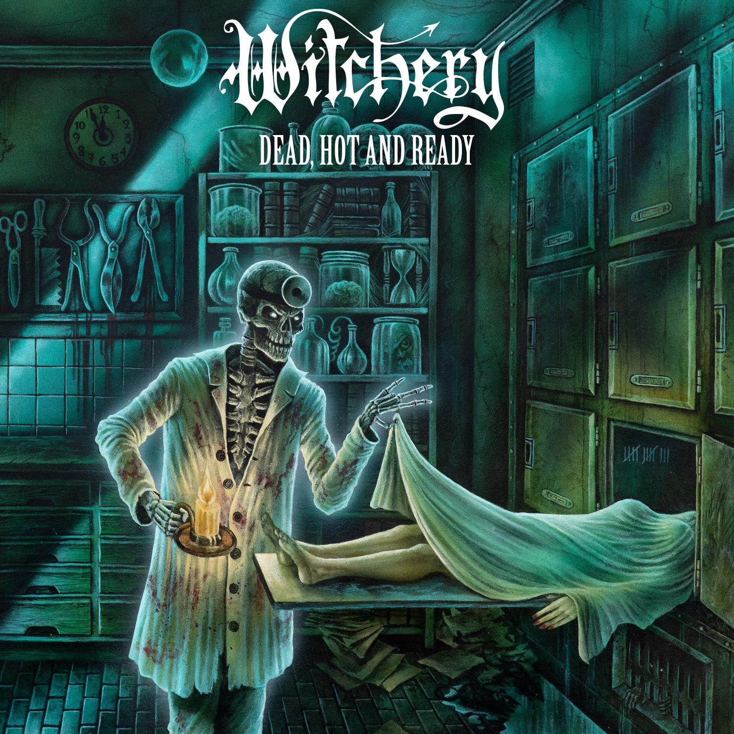Pochette d'album représentant un médecin squelette dans un laboratoire avec un cadavre.