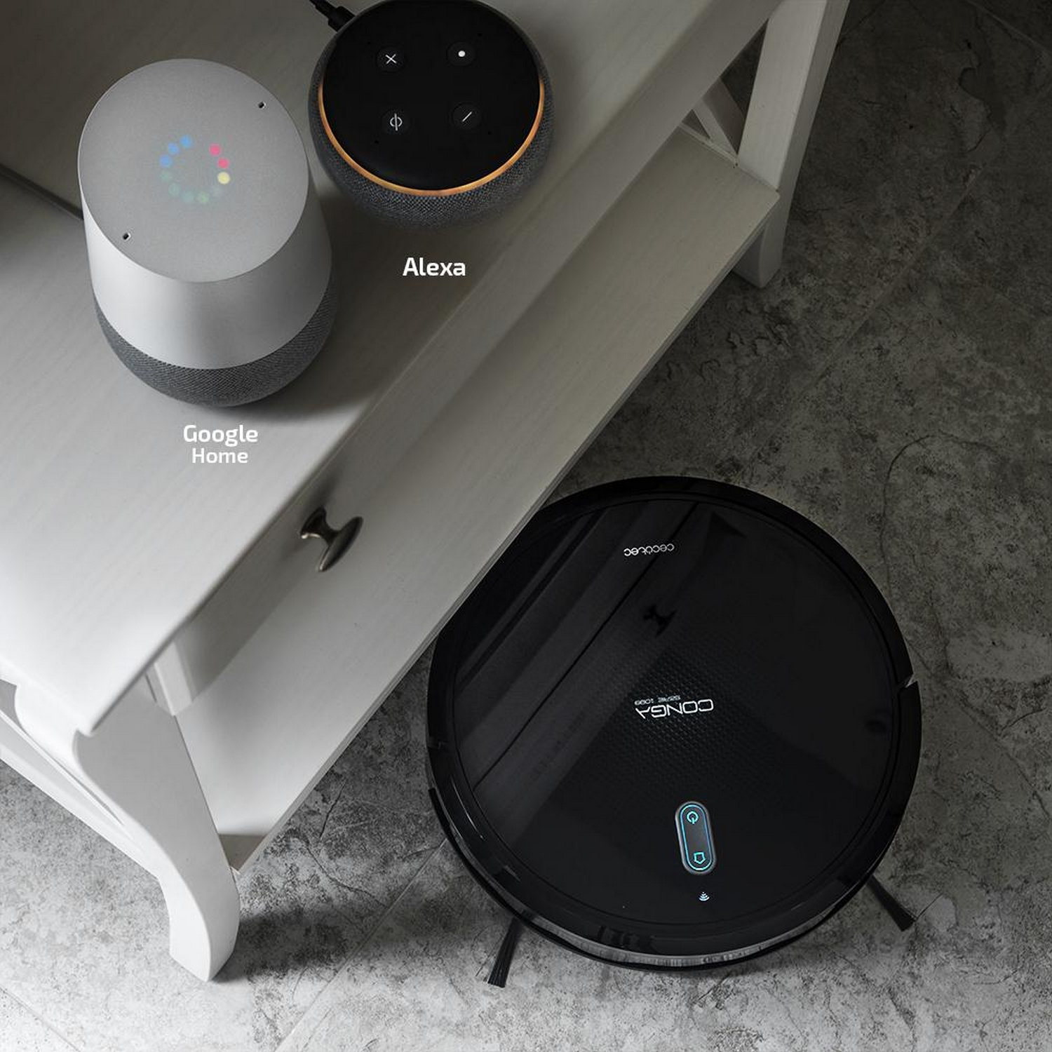 Robot aspirador - Cecotec Conga Serie 1099 Connected, WiFi, App, Programable, 64 dB, Negro