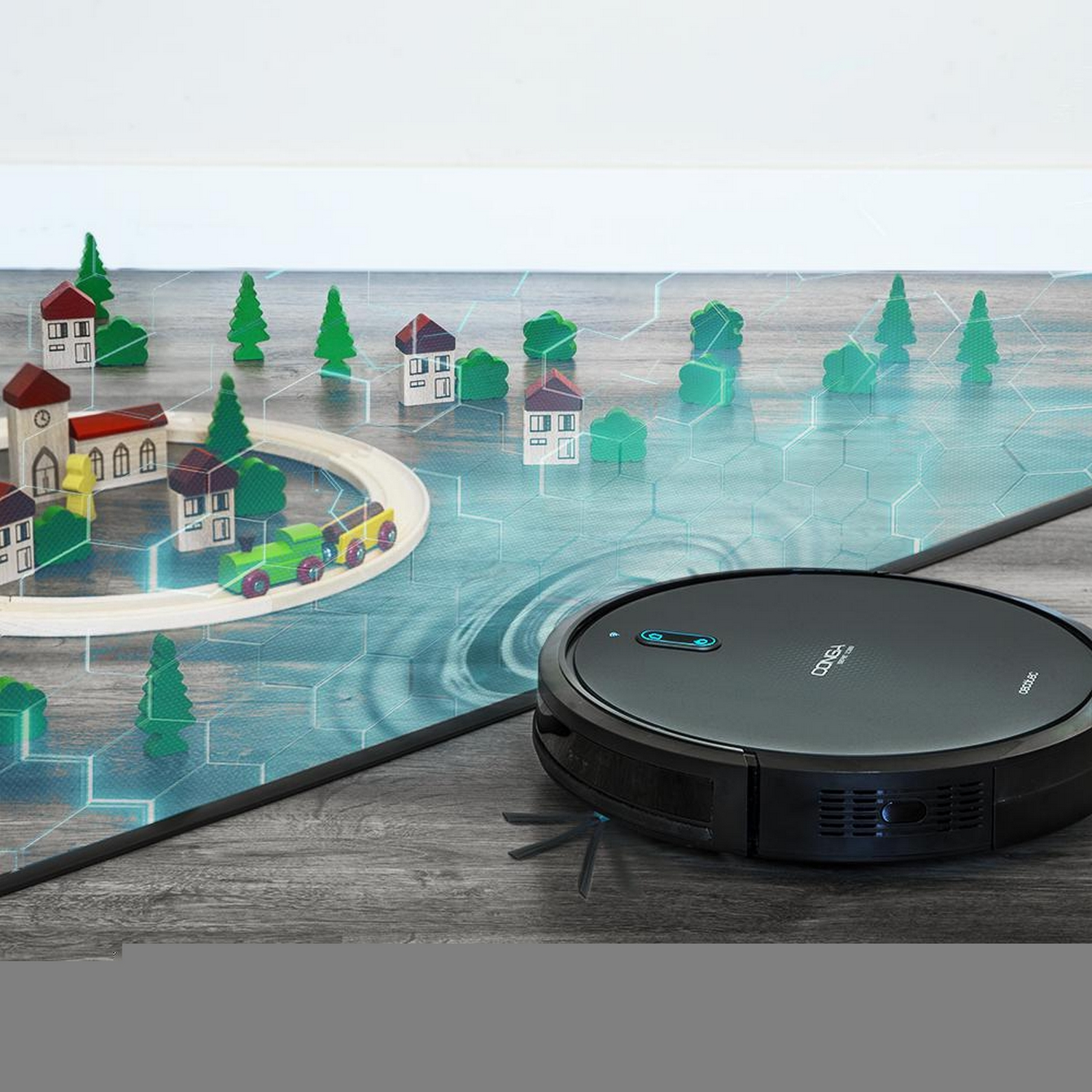 Robot aspirador - Cecotec Conga Serie 1099 Connected, WiFi, App, Programable, 64 dB, Negro