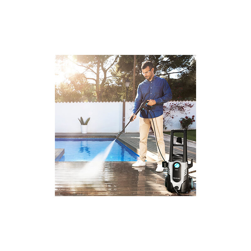 Hidrolimpiadora - Cecotec HidroBoost 1400 EasyMove, 1400 W, Radio acción 11 m, 104 bares, Negro