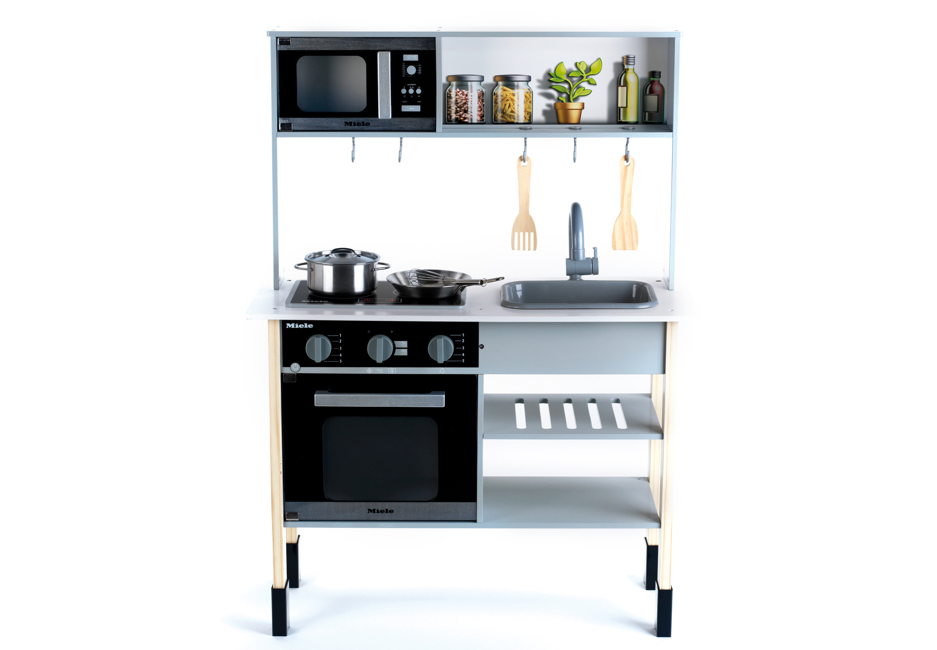 MIELE Miele Spielzeugküche aus Holz, H.ca.91cm Rollenspiel Schwarz/Weiß