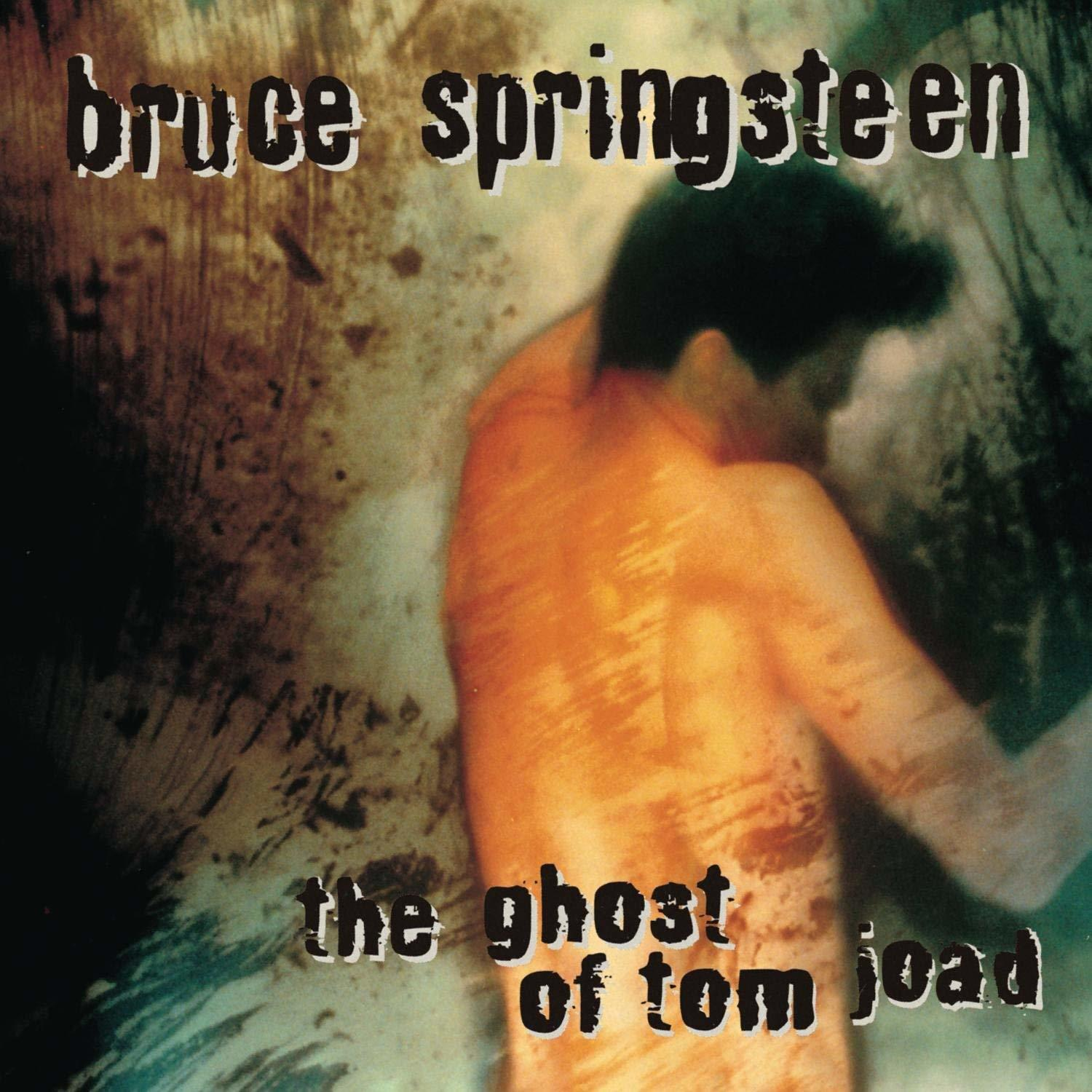 Bruce Springsteen Albumcover. Der Torso eines Mannes mit Textüberlagerung.