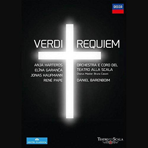Albumcover mit weißem Kreuz auf schwarzem Hintergrund. Text: Verdi, Requiem.