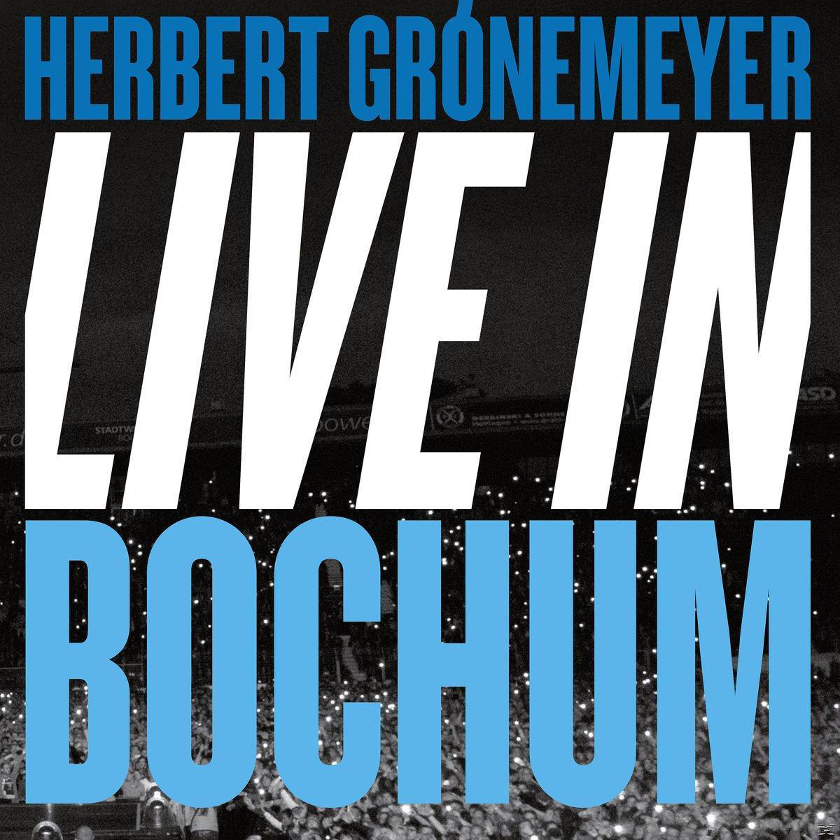 Albumcover: Herbert Grönemeyer. Menschenmenge im Konzert, Titel: Live in Bochum.