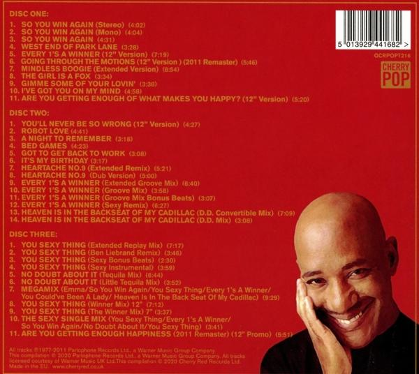 Rückseite einer CD mit Songtiteln und einem Foto eines lächelnden Mannes.
