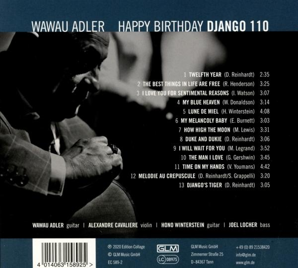 Wawau Adler - Happy Birthday Django 110  - (CD)