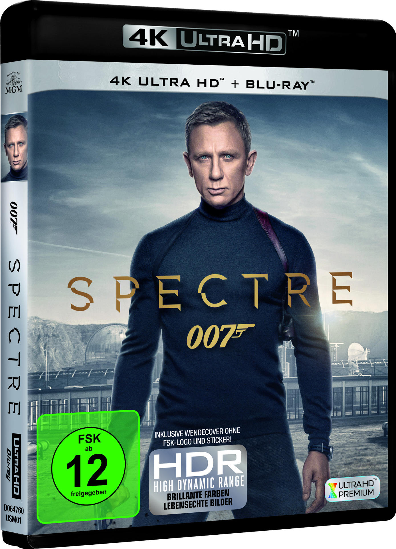 Daniel Craig als James Bond auf dem Cover von Spectre 4K UHD Blu-ray.