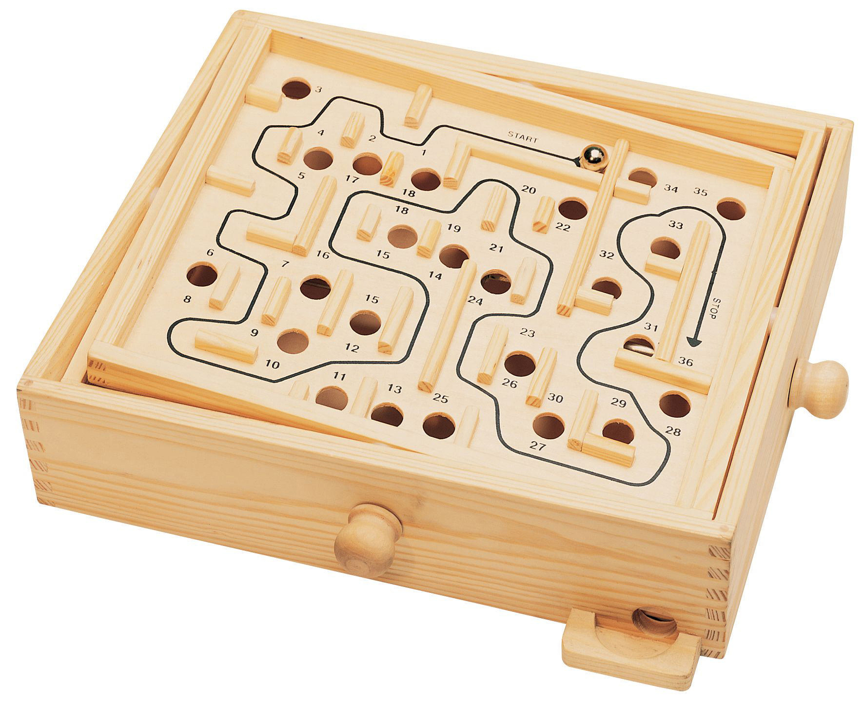 NATURAL GAMES NG Holz Labyrinth 30x25,5cm Geschicklichkeitsspiel Mehrfarbig