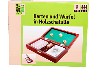 VEDES NG Karten und Würfel in Holzschatulle Würfelspiel Mehrfarbig