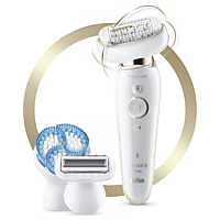 Braun Silk-épil 9 Flex 9-010 - Voor Vrouwen Met Flexibele Kop Voor Ontharen, Wit/Goud