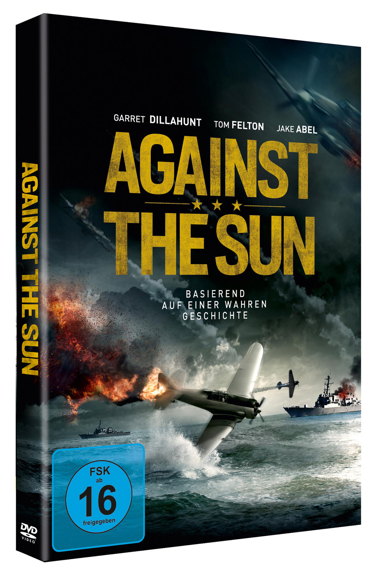 Filmcover von "Against the Sun" mit Flugzeug, Wasser und Boot.
