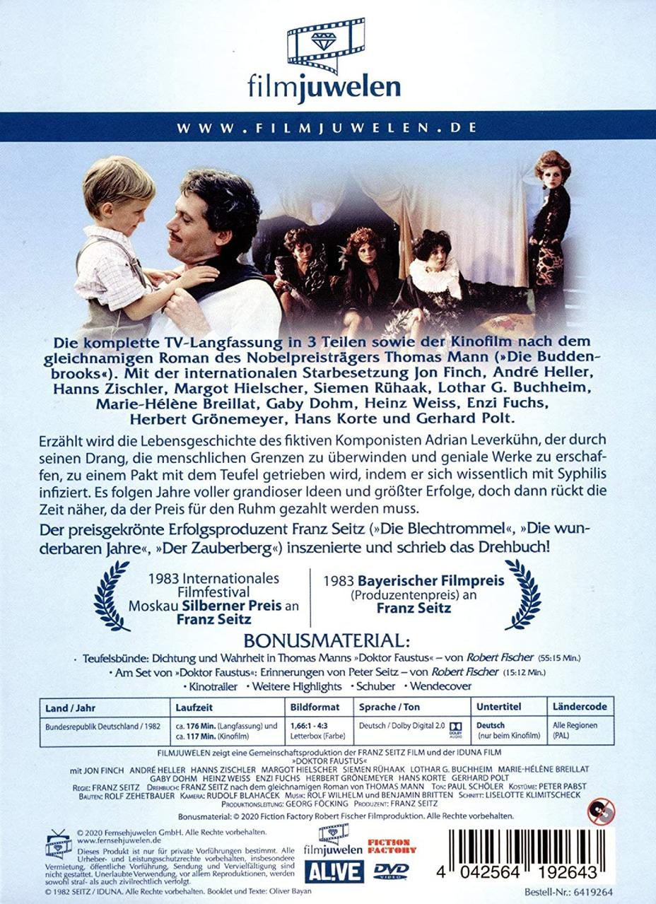 Rückseite einer DVD-Hülle mit Text und Bildern. Ein Mann ist mit einem Kind und anderen Personen.