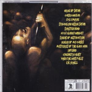 Albumcover mit einer Person, die ein Messer hält.