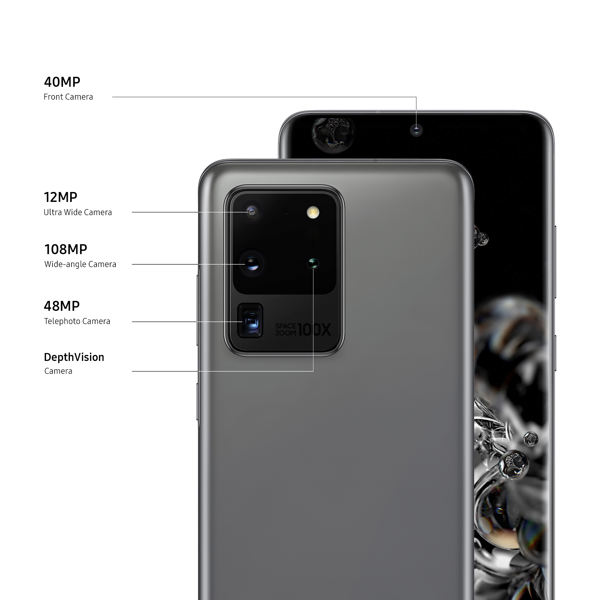 Samsung Galaxy S20 Ultra 5G, Gris, 512 GB, 16 GB RAM, 6.9" AMOLED 120Hz, Exynos 990, 5000 mAh