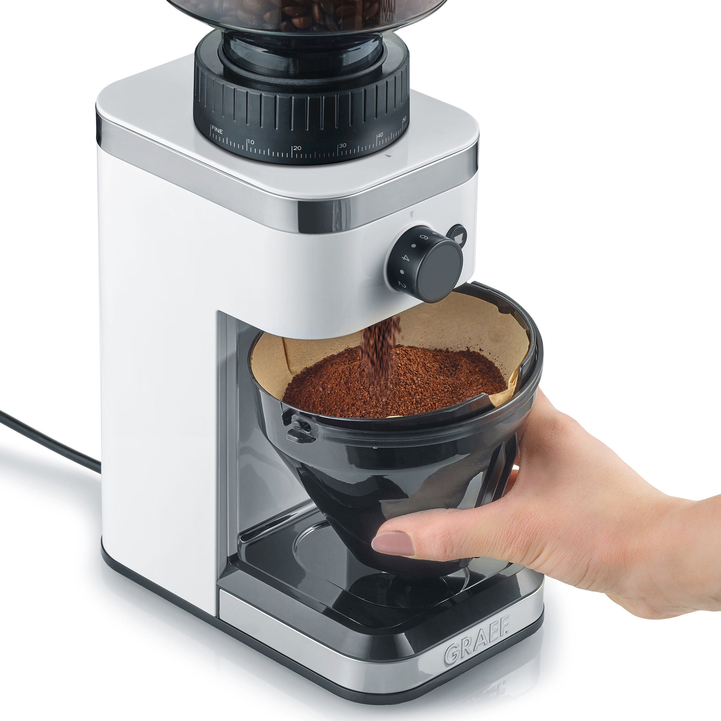 CM Kaffeemühle Watt, 501 Weiß 135 GRAEF Edelstahl-Kegelmahlwerk