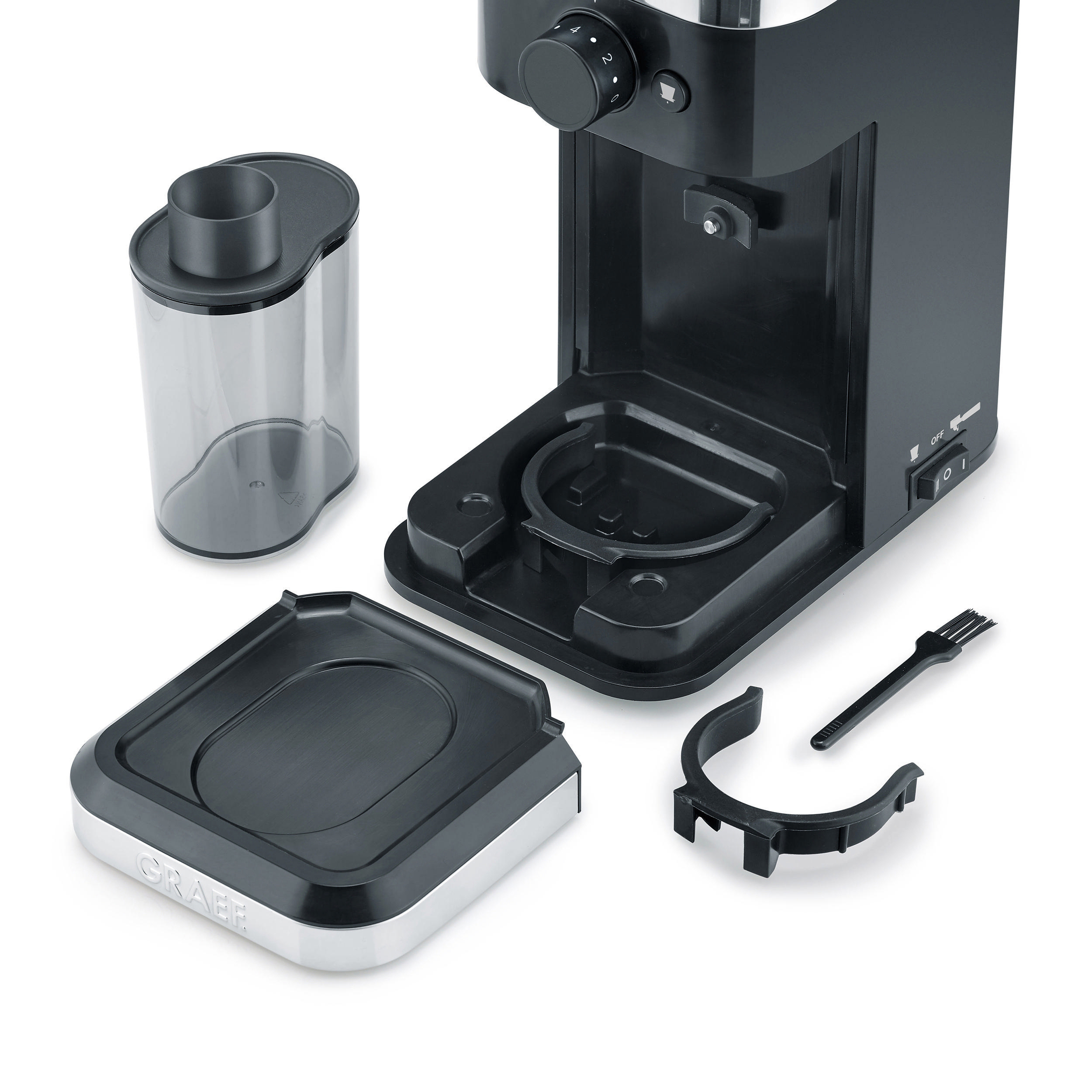 GRAEF CM 502 Kaffeemühle Schwarz 135 Watt, Edelstahl-Kegelmahlwerk