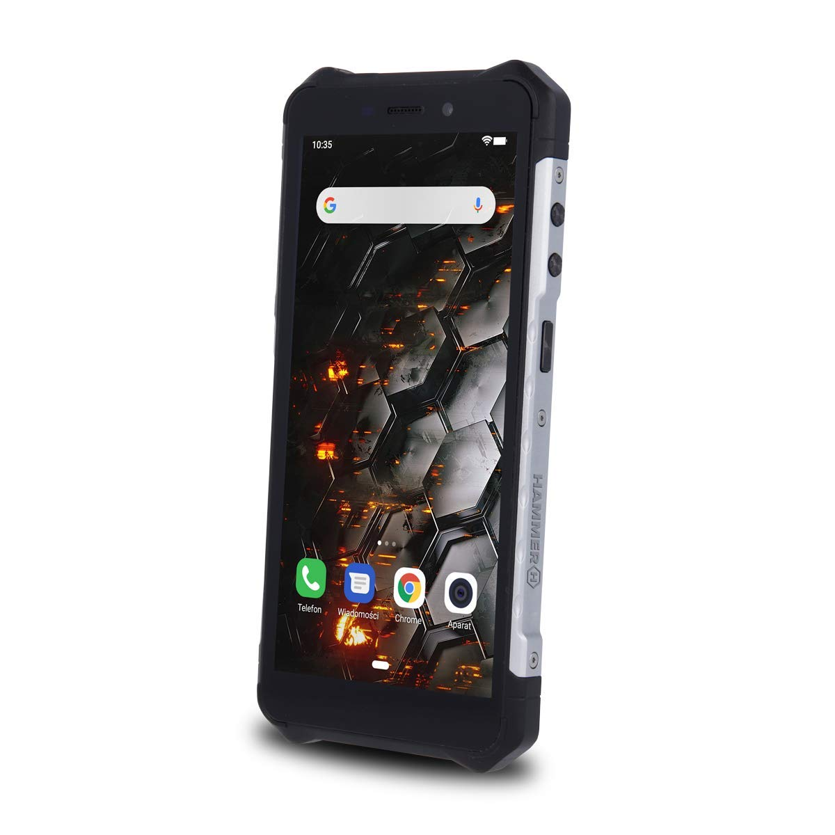 Hammer Iron 3, 5.5" HD, 1GB RAM, 16 GB, MTK6580, 8+5 MP, IP68, 4400 mAh, Android, Plata