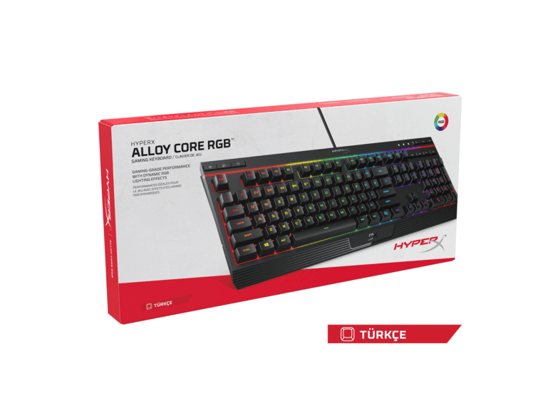 kingston hyperx alloy core rgb turkce oyun klavyesi