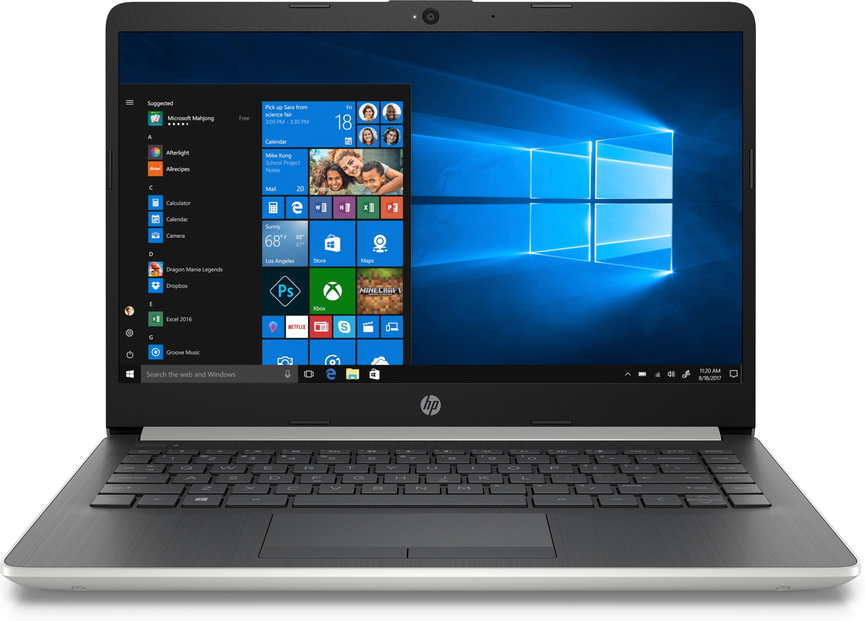 HP 14-CF0100NG - 14 Zoll - Intel® Celeron® N4000 - 8 GB - 1 TB - Intel® UHD 600 - Windows 10