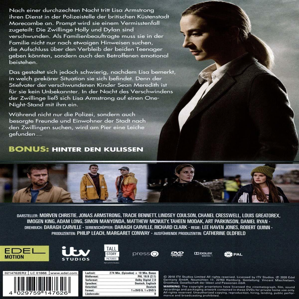 Rückseite einer DVD-Hülle mit Text und Bildern von Personen.