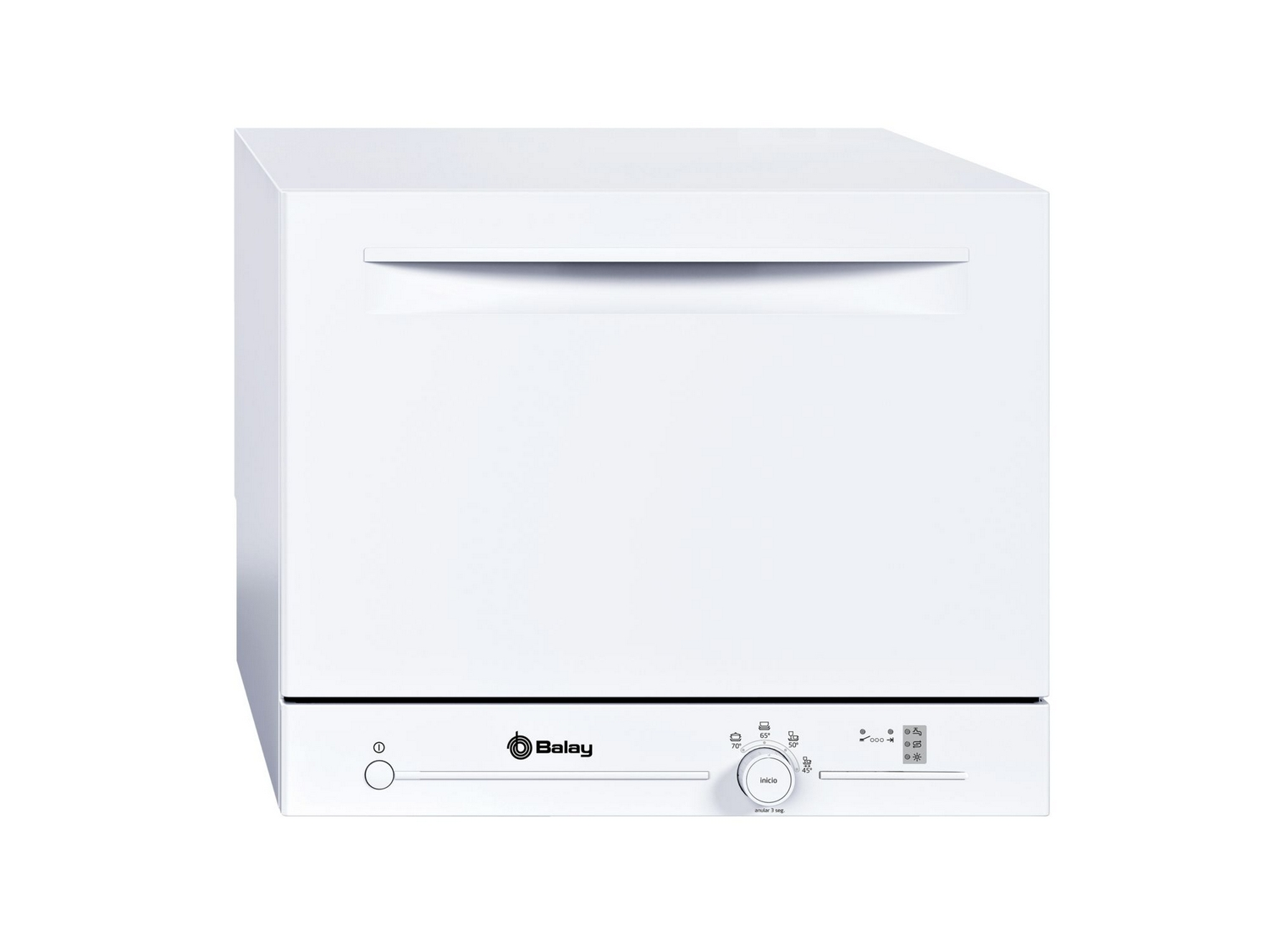 Balay 3vk311bc Lavavajillas compacto para encimera libre instalación 55 cm color blanco 6 servicios 55cm cubiertos motor extrasilencioso clase f sobremesa 4 programas 8lt 55.1 45x55cm 8l