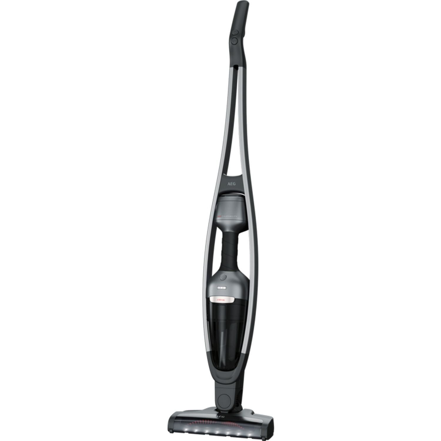 Aspirador escoba - AEG QX9-1-ANIM, 25.2 V, Inalámbrico, Autonomía 55 min, 76 dB, 2 Velocidades, LED, Gris