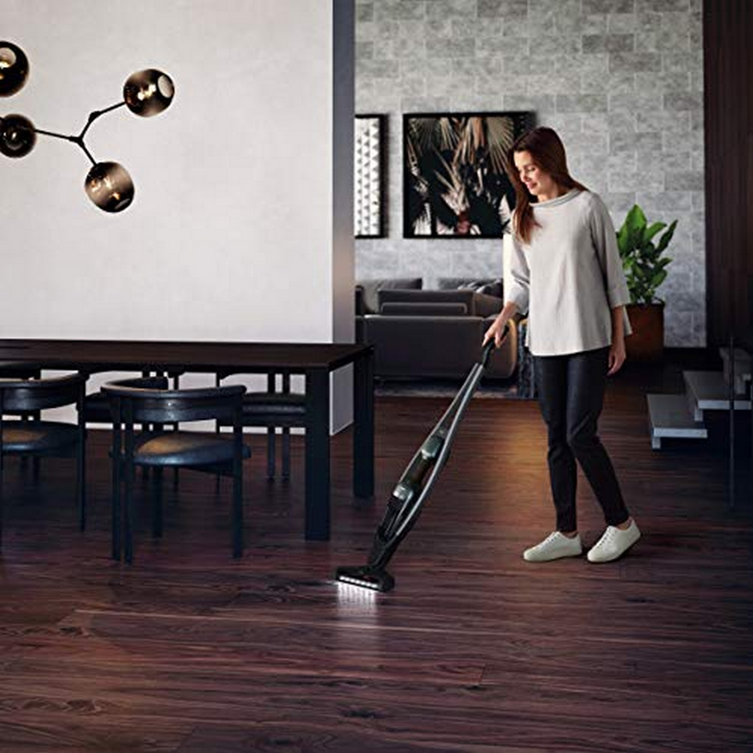 Aspirador escoba - AEG QX9-1-ANIM, 25.2 V, Inalámbrico, Autonomía 55 min, 76 dB, 2 Velocidades, LED, Gris