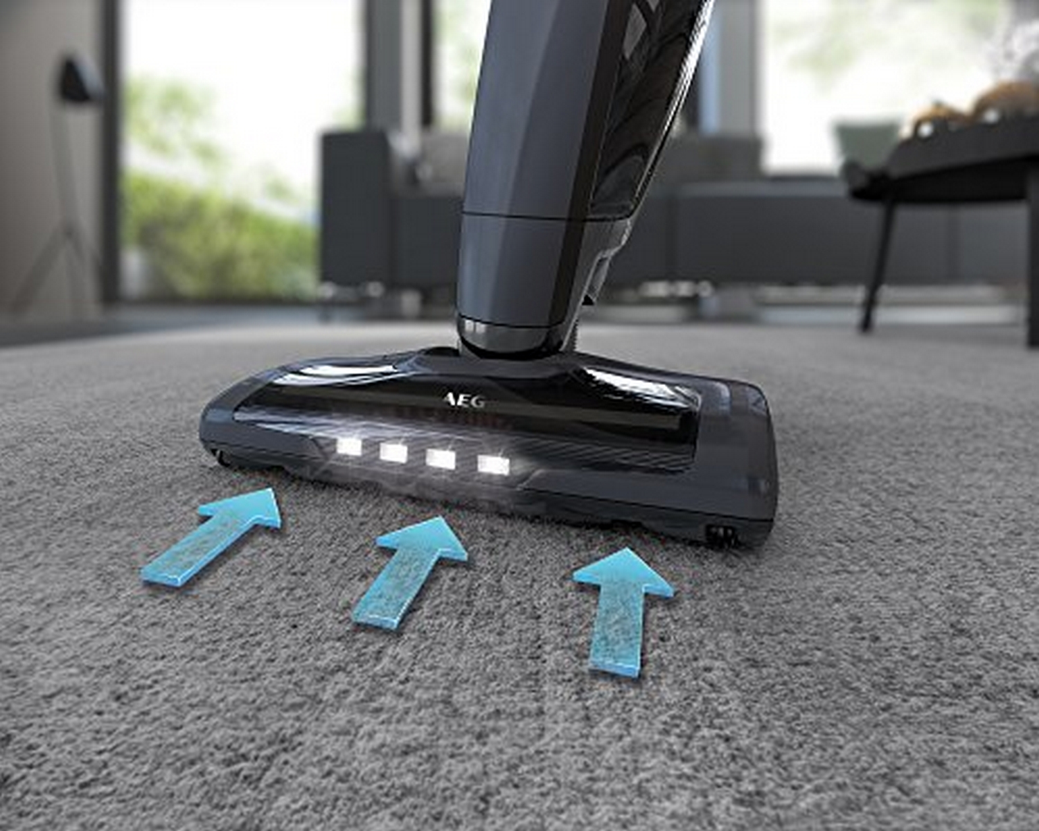 Aspirador escoba - AEG CX8-2-80DB, Inalámbrico, TurboPower, Brush Roll Clean, 80 min, Azul