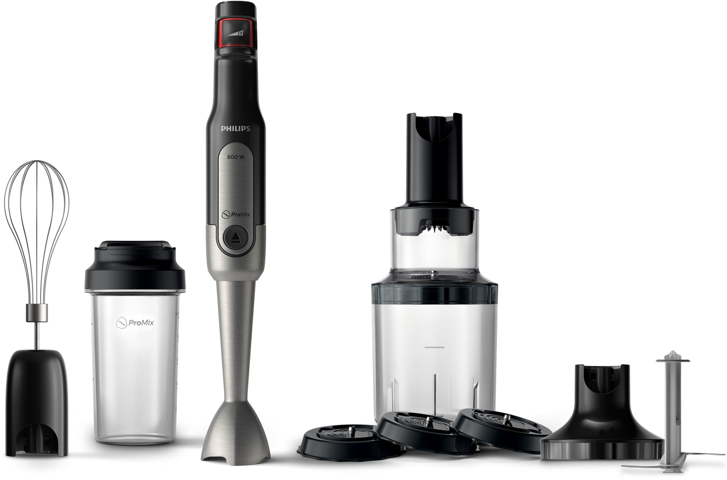 PHILIPS HR2657/90 Viva ProMix 800 Veggie Set Stabmixer (schwarz, 800 Watt, Mobile Trinkflache 500 ml)